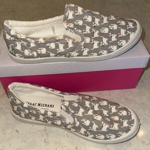New Issac Mizrahi Rossi Cat Print Slip On Sneakers Shoes size 7.5
